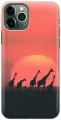 Силиконовый чехол на Apple iPhone 11 Pro Max / Эпл Айфон 11 Про Макс с рисунком Жирафы