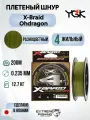 Шнур PE YGK X-Braid Ohdragon X4 200м, 2.0, Цветная, 28lb