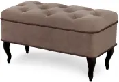Банкетка в прихожую Hoff Барин 23, 79х42х35 см, обивка велюр, цвет темно-коричневый