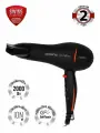 Фен для волос Polaris PHD 2038Ti, мощный фен с турмалиновым ионизатором, насадка концентратор, 2 скорости, черный