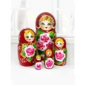 Матрешка деревянная детская развивающая игрушка традиционная 5 мест 15 см Орнамент