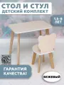 Детский стол и стул мишка, бежевый комплект детской мебели RuLes