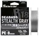 Плетеный шнур SEAGUAR R18 SEABASS Stealth Gray PE Х8 150m #0.6 (11lb/4.95кг/0.128mm)
