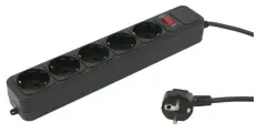 Набор из 6 штук Сетевой фильтр PC Pet AP01006-1.8-B 1.8м (5 розеток) черный (пакет ПЭ)