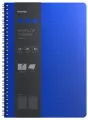 Бизнес-тетрадь А4+, 80л, Berlingo Steel&Style, клетка, на гребне, 80г/м2, пластик. (полифом) обложка, линейка-закладка, синяя