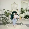 Подвесное кресло-кокон релакс цвет кокона: Белый; цвет подушки: Зеленый В*Ш*Г(124*73*75)