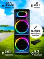 Мощная колонка для караоке Eltronic 30-74 SKILLETS BOX, 250Вт, FM-радио, Bluetooth, LED-подсветка
