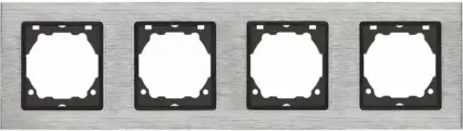 Рамка 4-я из алюминия серебристая esta-Electric Exclusive Silver Metallic