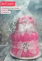 Торт из подгузников на выписку розовый