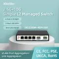 XikeStor 2.5G 4-портовый сетевой коммутатор, EU Plug