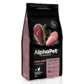 Сухой корм AlphaPet (Альфапет) Superpremium для взрослых стерилизованных кошек и котов, с уткой и индейкой, 3 кг