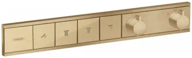Смеситель Hansgrohe (Хансгрое) RainSelect для душа, встраиваемый, термостатический, 4 источника, цвет: шлифованная бронза 15382140