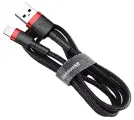 Кабель Baseus Cafule USB - Lightning 2.4А (CALKLF), 1 м, черный/красный