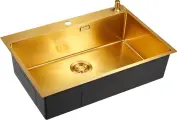 Кухонная мойка Emar EMB-125A PVD Nano Golden 74x50 см, золотой матовый
