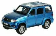 Модель PATRIOT-124SL-BU UAZ патриот 17,8 см, двери, инерция, син Технопарк в коробке /48/