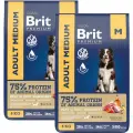 BRIT PREMIUM DOG ADULT MEDIUM для взрослых собак средних пород с индейкой и телятиной NEW 8 + 8 кг