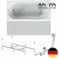Ванна акриловая AM.PM X-Joy 170x75 комплект 4 в 1: ванна, каркас, фронтальная панель, слив-перелив, анатомическая форма, усиленный корпус,