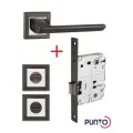 Ручка дверная с защелкой c фиксатором Punto Blade графит