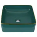 Раковина накладная Bronze de Luxe (Бронз Де Люкс) Golden Meadow, 400х400х115 мм, зеленый (1063)
