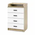 Пеленальный комод для новорожденных с ящиками и откидным столиком Сириус 604 ЛДСП, Дуб сонома/белый, Aton, 94х60х45 см