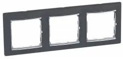 Legrand 770393 Рамка на 3 поста-Valena-Ноктюрн/Серебряный штрих
