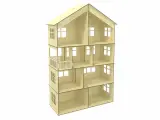 Деревянный Высотный домик №3-1 для кукол 7-13 см, 4 этажа, 60х40х16 см