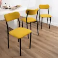 Стулья для кухни SANYAK комплект 3 шт мягкие со спинкой для обеденной зоны, велюр, Горчичный