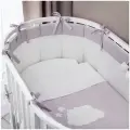 Perina комплект Бамбино круг-овал (6 предметов) грей, для круглой и овальной кроватки. Балдахин не входит в комплект