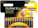 Батарейки DURACELL EXTRA LIFE AAA, 12шт, щелочные, блистер, мизинчиковые.