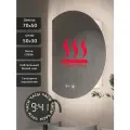 Зеркало-шкаф Дафна 70*50 c нейтральной LED-подсветкой, петли слева, часы, подогрев