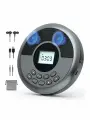 Портативный CD-плеер с динамиками и наушниками, перезаряжаемый CD Walkman Anti-Skip Protection-CD/MP3/USB/BT Play-Bluetooth Transmit/AUX Car Connection