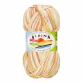 Пряжа ALPINA KATRIN 100% мерсеризованный хлопок 10 шт. х50г 140м №022 белый-жёлтый-грязно-розовый