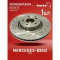 Тормозной диск Kortex для Mercedes Benz W221 передний вентилируемый (D-335mm) (перфорированный) OEM 92171903, A2214211712, A221421171207, DF6077S,