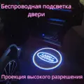 Проекция логотипа авто/Беспроводная подсветка логотипа Jaguar Land Rover на двери/Светильник высокого разрешения с двери авто (1 шт.)