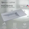 Раковина кварцевая для ванной Uperwood Lotus Quartz, 100х50х13 см, белая матовая, жасмин