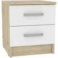 Тумба прикроватная №2, 35х38х42 см, с ящиками - сонома/белый