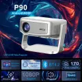 Проектор Salange P90, Android, Wi-Fi, BT5.0, 3D, кинотеатр, вращение на 360 °, Smart TV, 4K видео, 1280x720P, P90 Android9.0, Британская (UK)