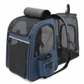Большой рюкзак-переноска для кошек и собак размером 45х35х30 см, синий.