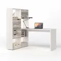 Компьютерный стол угловой Есэндвич L Лаворо 110х150х150 см левый (Анкор белый/Бетон пайн экзотик)