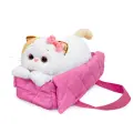 Мягкая игрушка «Кошечка Ли-Ли в сумке-переноске», лежачая, 24 см