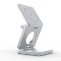 Магнитная Складная Беспроводная зарядная подставка 3 в 1 для iPhone 15 14 13 12 Apple Watch 8 7 Airpods Pro, док-станция для быстрой зарядки, Sivler