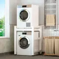 Усиленный стеллаж для стиральной и сушильной машины, белый каркас, белый