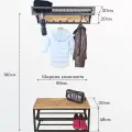 Loft комплект для прихожей из металла и натурального дуба баскервиль, ширина 90см.