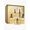 Подарочный набор уходовой косметики для лица с золотом 8 средств: тоник для лица, сыворотка, лосьон/крем/маска тканевая косметическая, бьютибокс