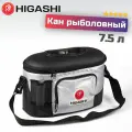 Кан рыболовный HIGASHI Live bait box 7.5л, Silver/Black