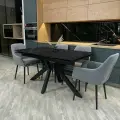 Стол обеденный Кентукки-3 в керамике Черный мрамор
