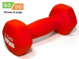 Гантель GO DO в виниловой матовой неопреновой оболочке. Вес 2.5 кг. (Красный)