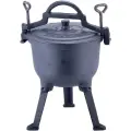 Котелок чугунный 4 л. на ножках с крышкой и креплениями Kamille KM-4800V