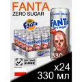 Fanta Orange Zero Sugar, 0.33 л, 24 шт, slim-банка (газированный напиток Фанта Апельсин X-Box, без сахара, Польша)