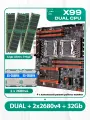 Комплект материнской платы X99: ZX-DU99D4 + 2 x Xeon E5 2680v4 + DDR4 32Гб 4х8Гб